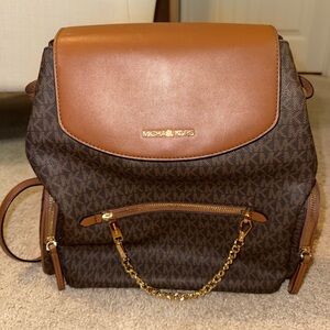 Michael Kors Elegant Brown and Tan Backpack